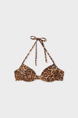 Haut de maillot de bain push-up paillet&eacute; et imprim&eacute; l&eacute;opard;${refinementColor}