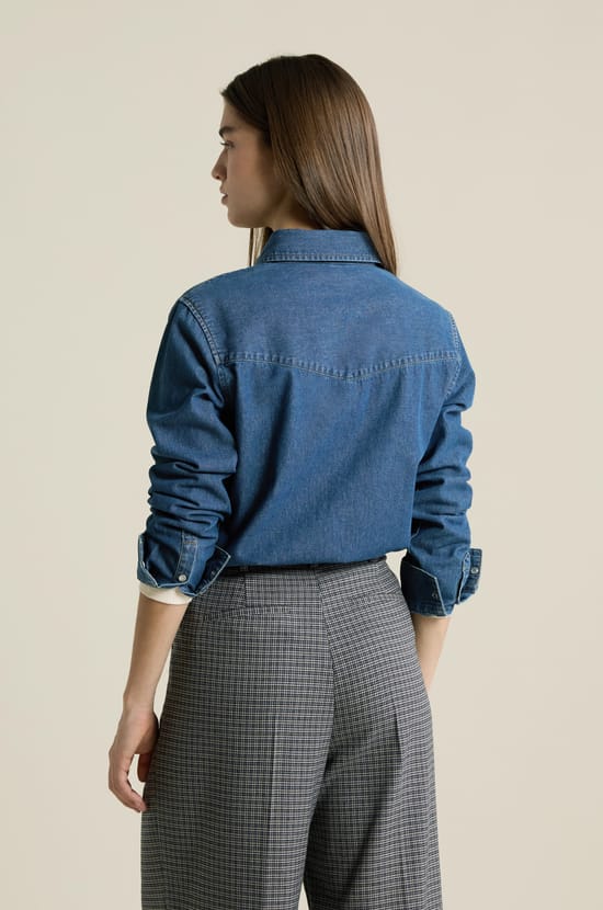 Denim-effect shirt;${refinementColor}
