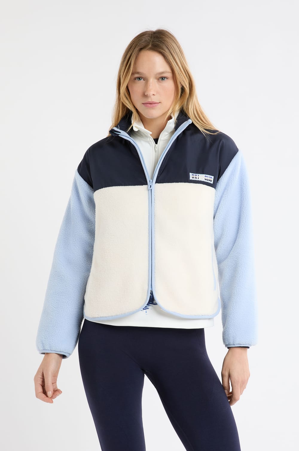 Veste effet polaire à imprimé "ski club";${refinementColor}