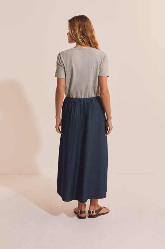 Robe longue en coton;${refinementColor}