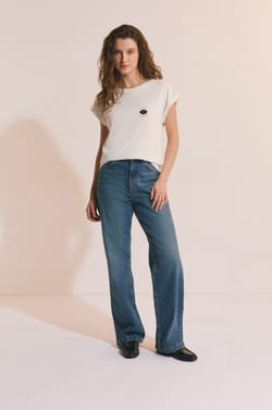 T-shirt manches courtes avec coton;${refinementColor}