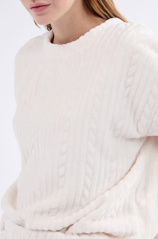 Sweatshirt de pyjama effet velours;${refinementColor}