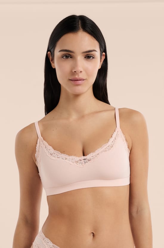 Brassi&egrave;re en microfibre et dentelle;${refinementColor}