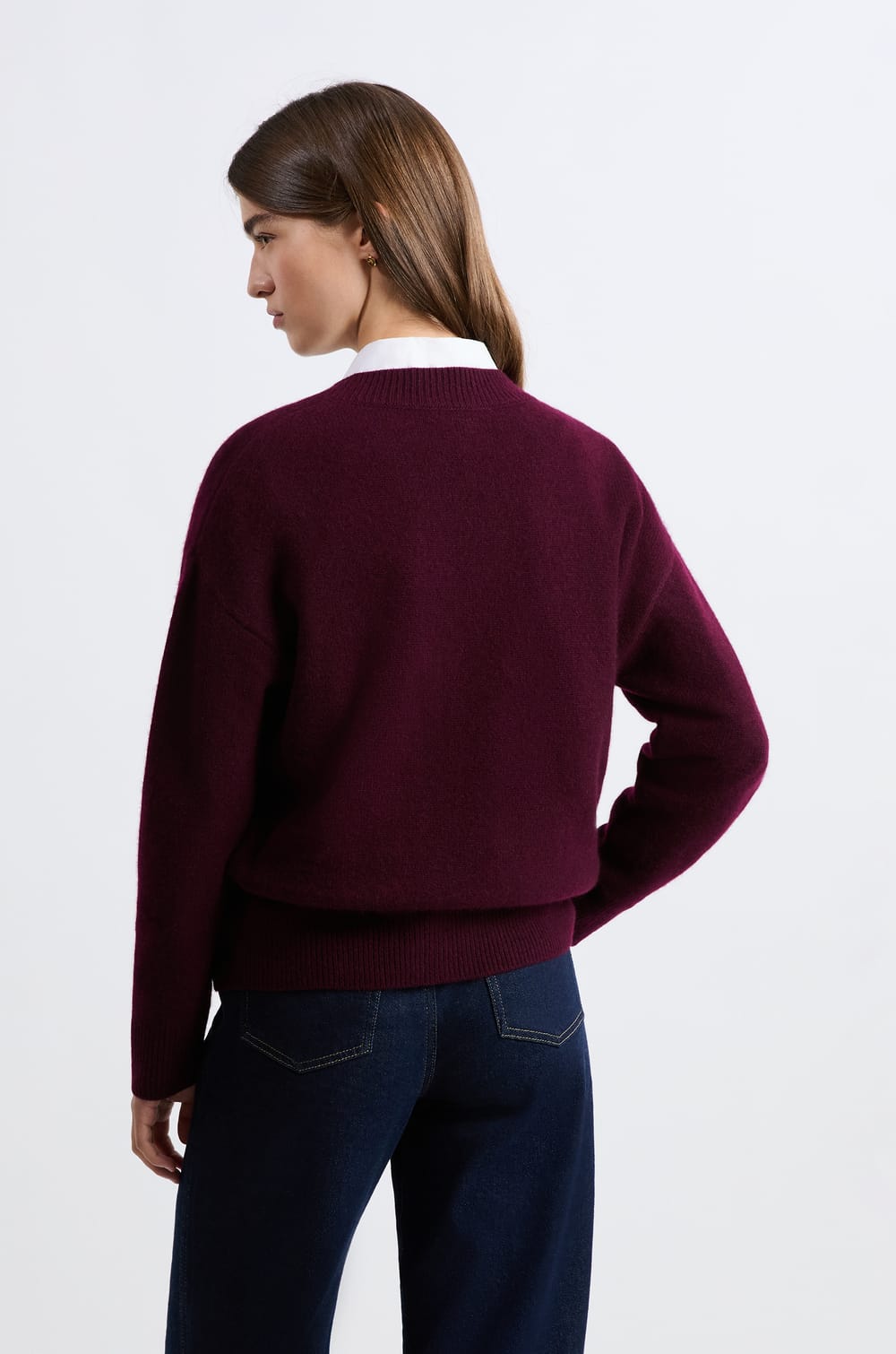Pull col V en cachemire;${refinementColor}
