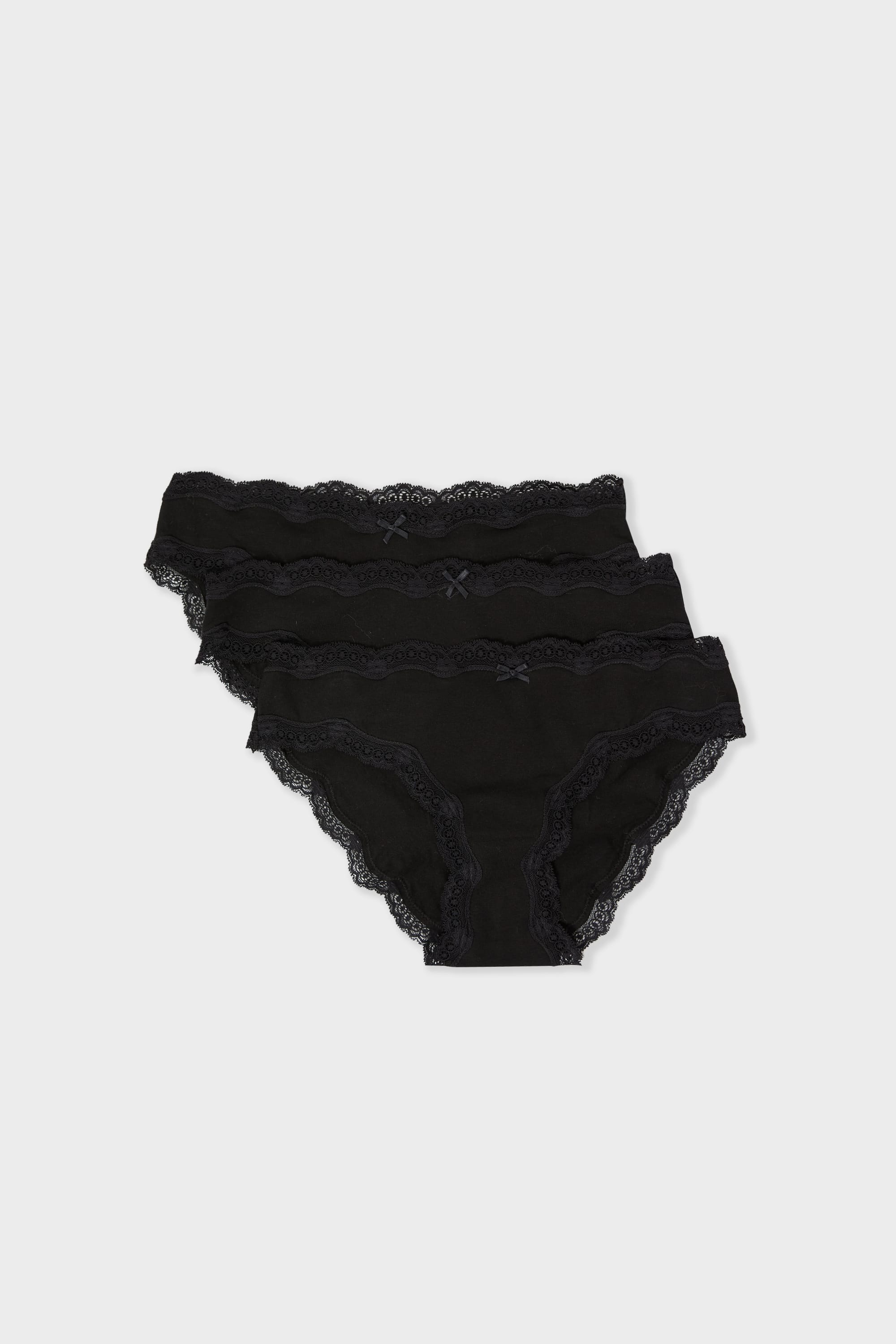3-Pack Of Cotton And Lace Briefs - JIM - NOIR - ETAM