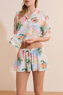 Short de pyjama &agrave; motifs;${refinementColor}