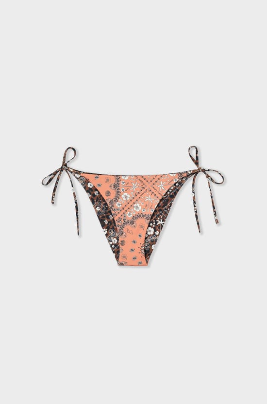 Reversible printed string bikini bottom;${refinementColor}