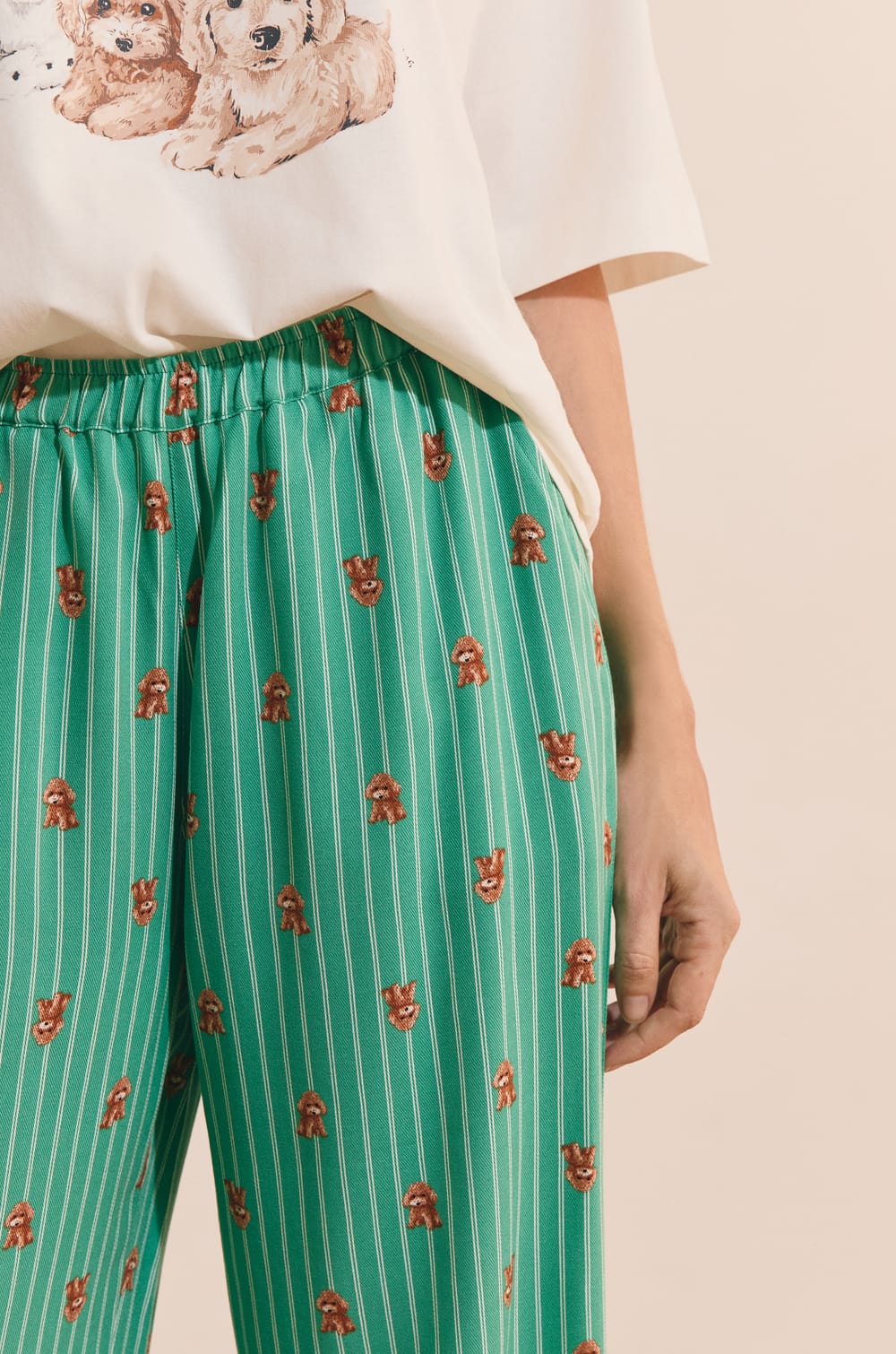 Pantalon de pyjama &agrave; motifs chiens;${refinementColor}