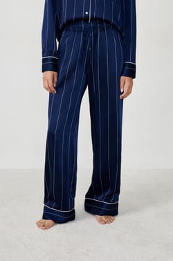 Striped satin pyjama trousers;${refinementColor}