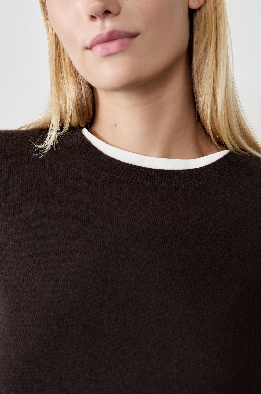 Pull col rond en cachemire;${refinementColor}