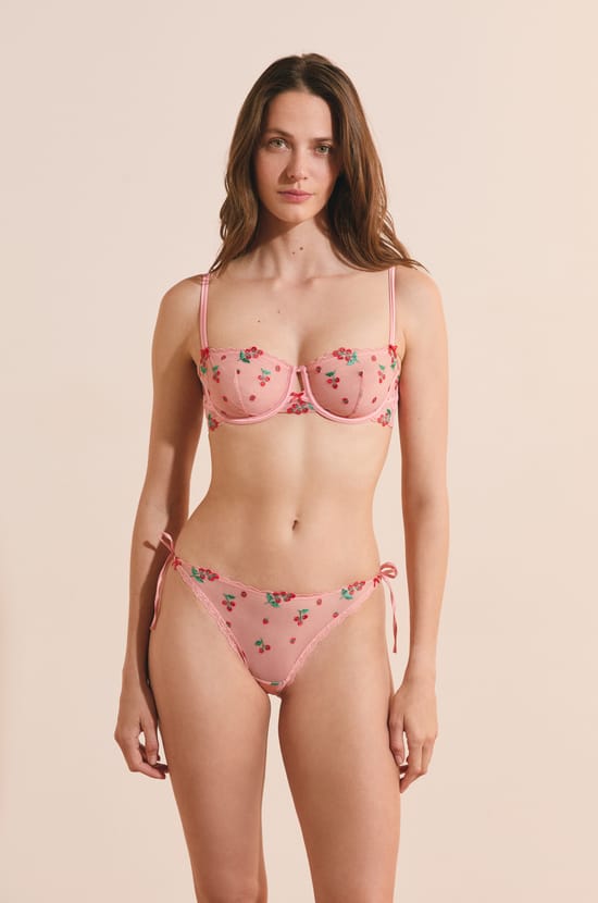 Soutien-gorge N.9 - Balconnet avec broderies tomates;${refinementColor}