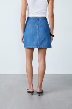 Jupe courte denim;${refinementColor}