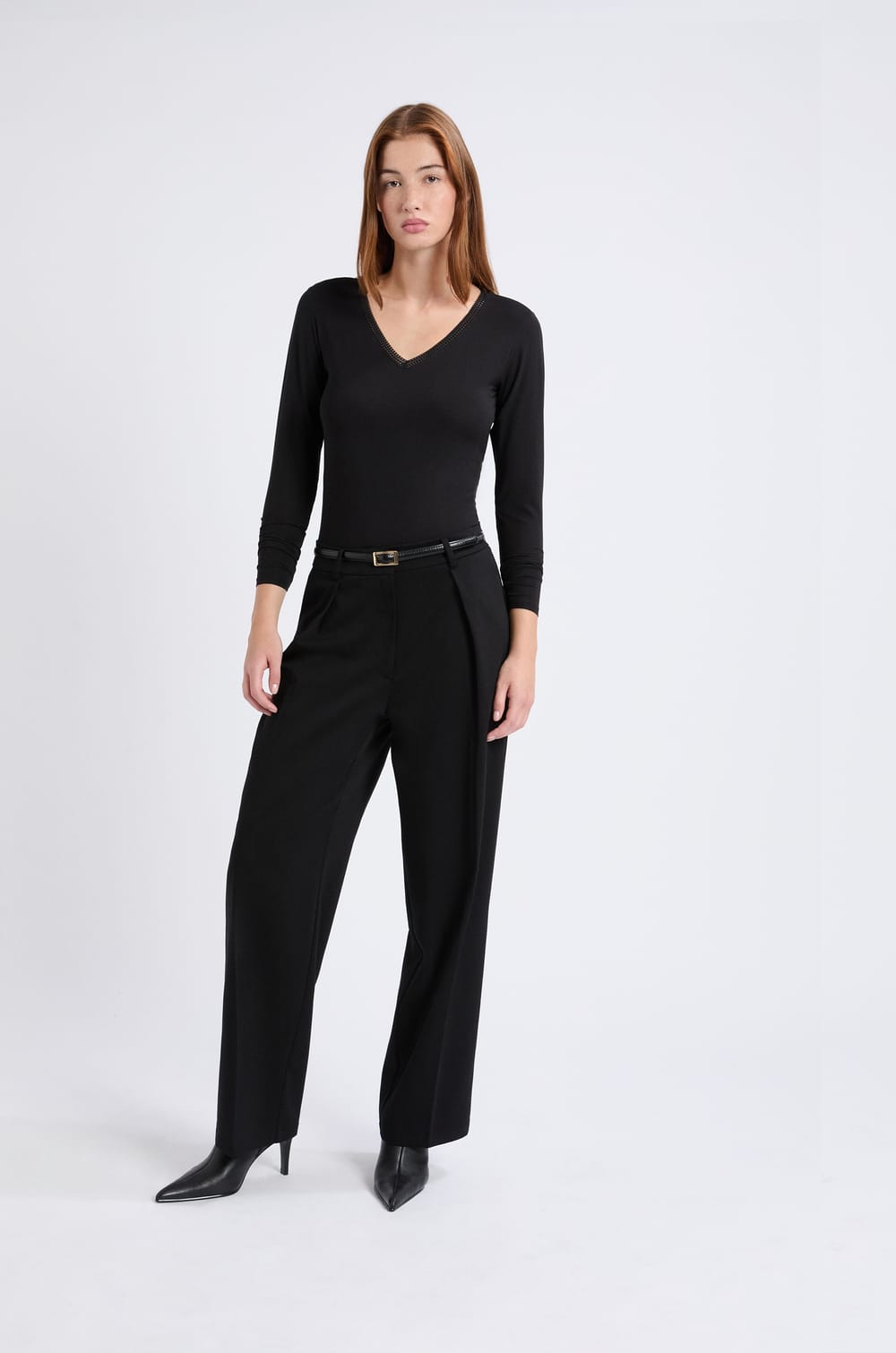 Long Sleeve Thermal Knit T-Shirt;${refinementColor}