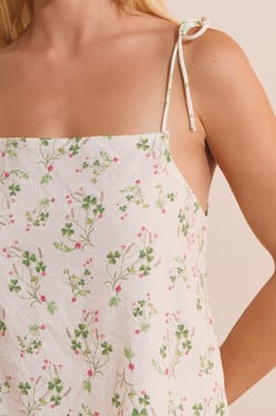 Caraco de pyjama &agrave; motifs avec noeuds;${refinementColor}