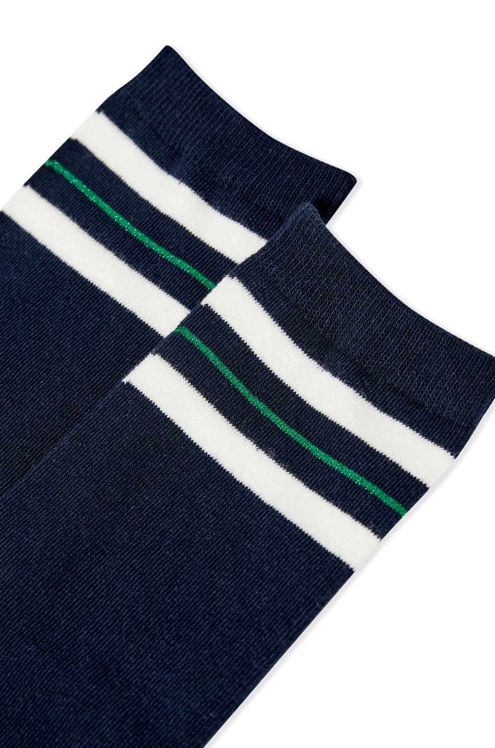 Chaussettes &agrave; d&eacute;tails rayures avec coton;${refinementColor}