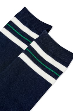 Chaussettes &agrave; d&eacute;tails rayures avec coton;${refinementColor}