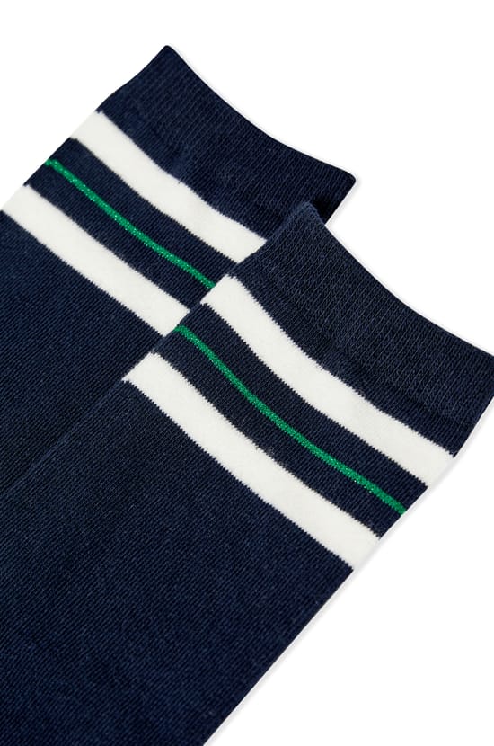Chaussettes &agrave; d&eacute;tails rayures avec coton;${refinementColor}