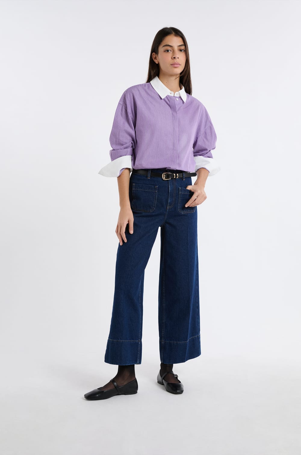 Chemise &agrave; rayures avec coton;${refinementColor}