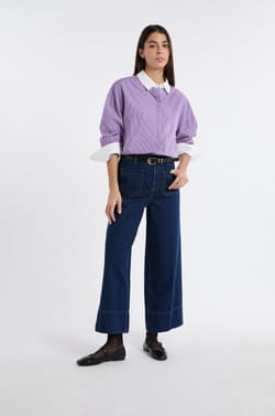 Chemise &agrave; rayures avec coton;${refinementColor}