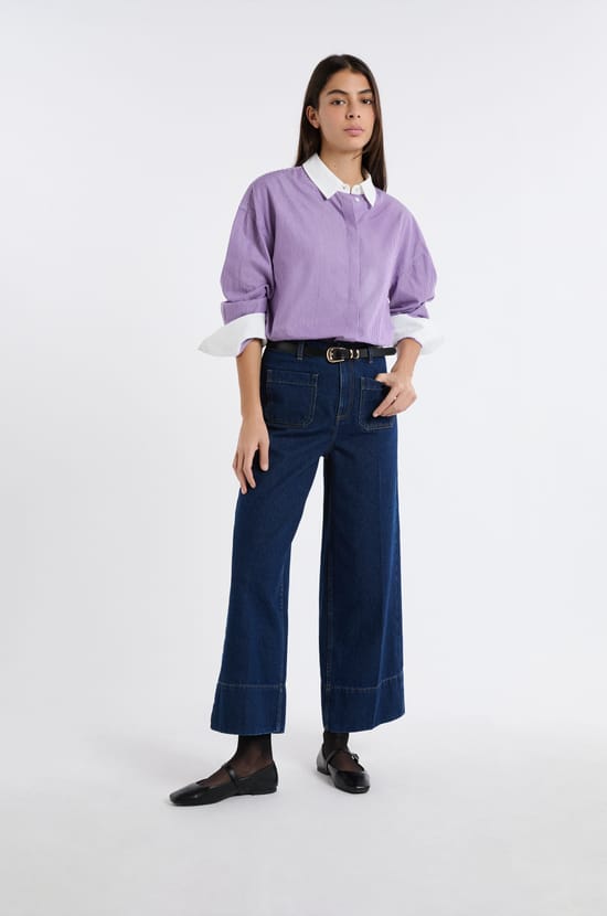 Striped Shirt with Cotton;${refinementColor}