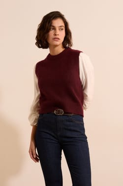 Pull sans manches &agrave; col rond;${refinementColor}