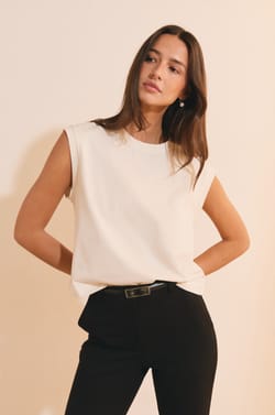 T-shirt sans manches en coton;${refinementColor}