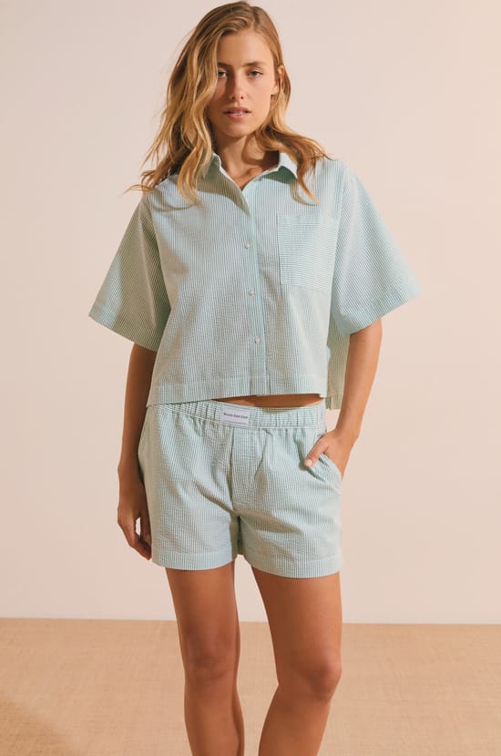 Pyjama Shirt with Cotton;${refinementColor}