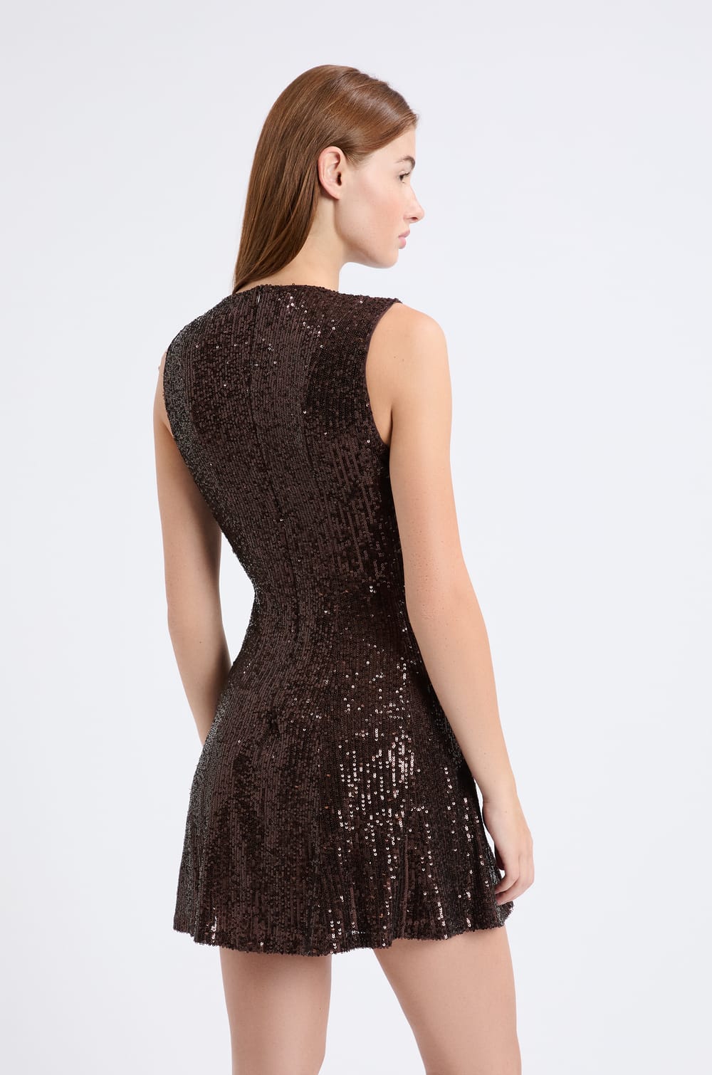 Sleeveless Sequin Dress;${refinementColor}