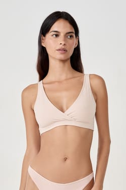 Reversible bralette in stretchy organic cotton;${refinementColor}