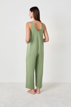 Loose Cotton Pajama Jumpsuit;${refinementColor}
