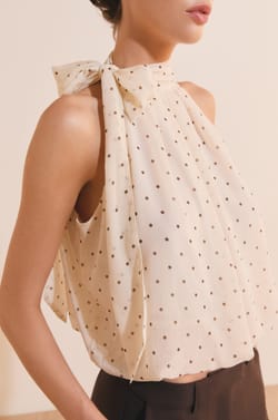 Top sans manches &agrave; pois;${refinementColor}