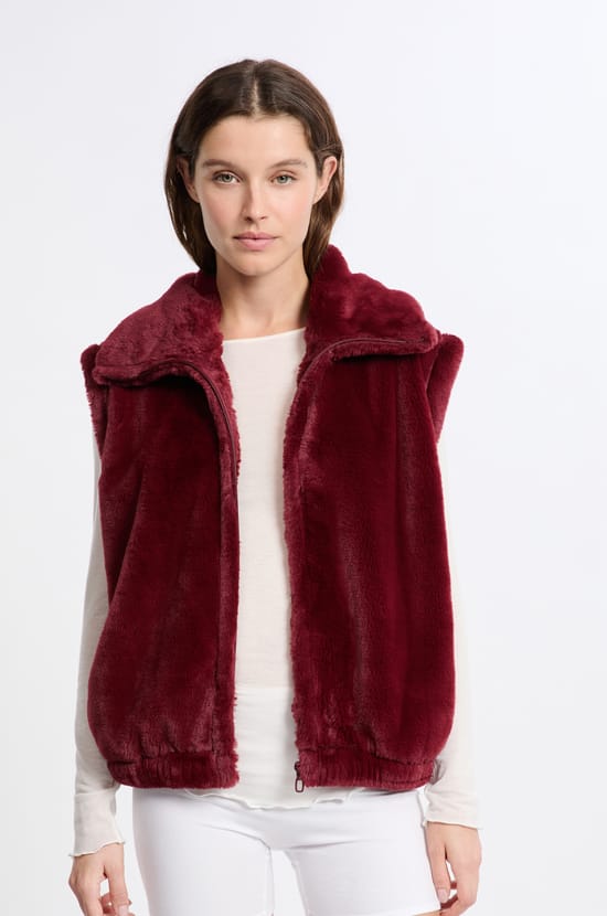 Gilet sans manches effet polaire;${refinementColor}