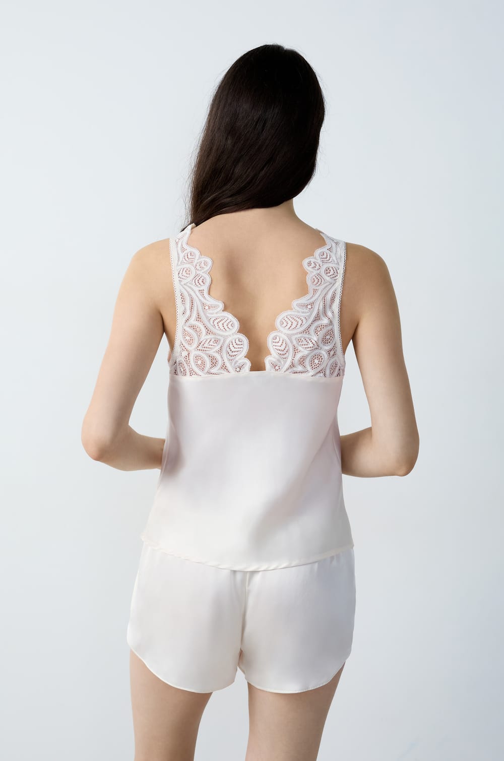 Satin Pyjama Tank Top;${refinementColor}