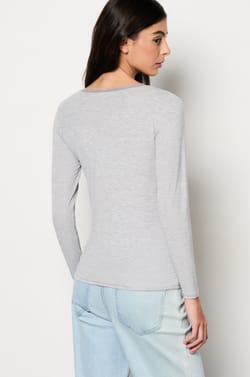 Long Sleeve Thermal Knit T-Shirt;${refinementColor}