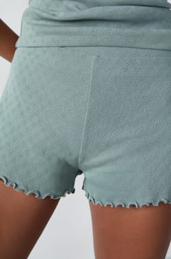 Cotton Pointelle Pyjama Shorts;${refinementColor}
