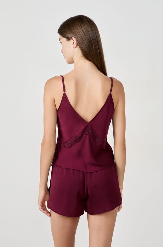 Satin Camsiole with Lace Details;${refinementColor}
