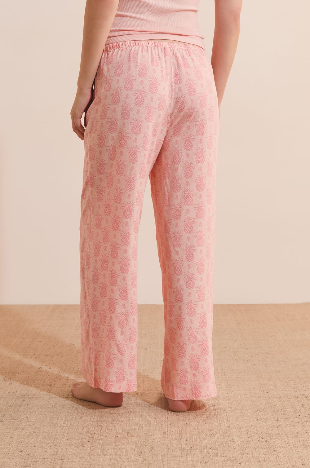 Pantalon de pyjama 7/8 &agrave; motifs;${refinementColor}