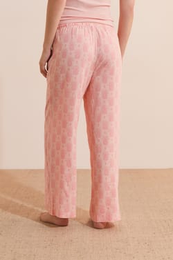 Pantalon de pyjama 7/8 &agrave; motifs;${refinementColor}
