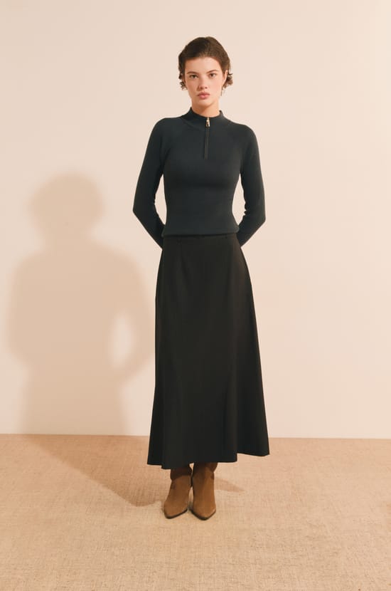 Pull c&ocirc;tel&eacute; manches longues avec col haut;${refinementColor}