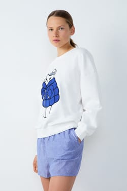 Cotton Pajama Sweatshirt;${refinementColor}