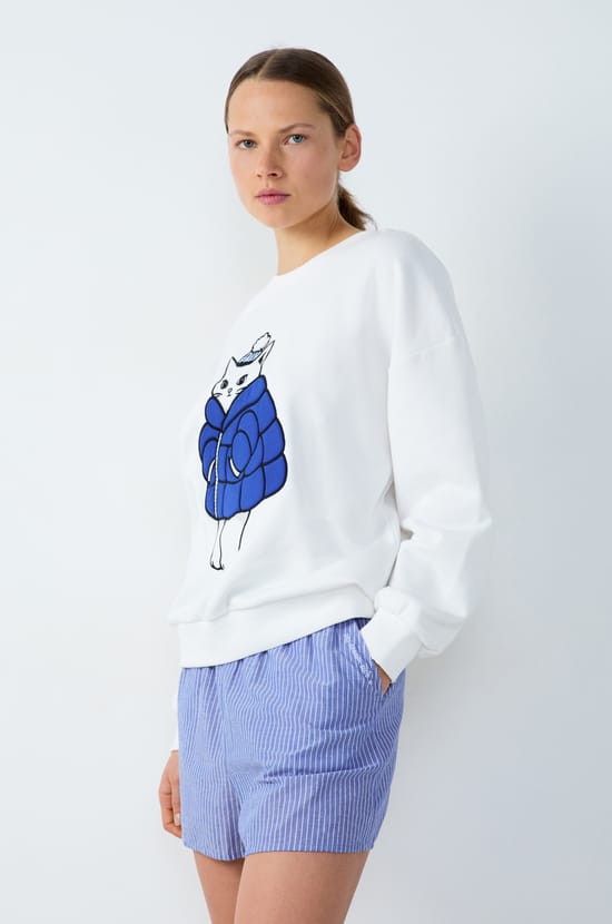 Cotton Pajama Sweatshirt;${refinementColor}