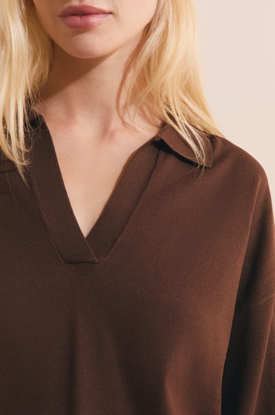 Pull de pyjama avec col polo;${refinementColor}