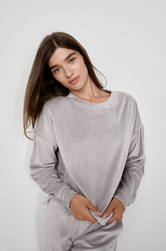 Velvet Pyjama Sweatshirt;${refinementColor}