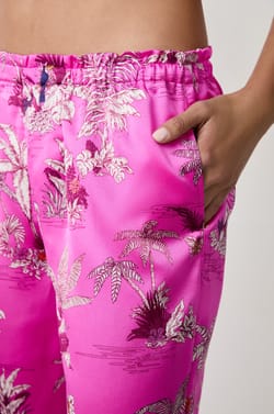 Satinierte Pyjama-Hose mit Print;${refinementColor}