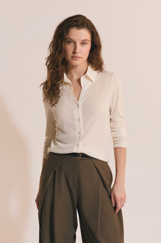 T-shirt manches longues col polo;${refinementColor}