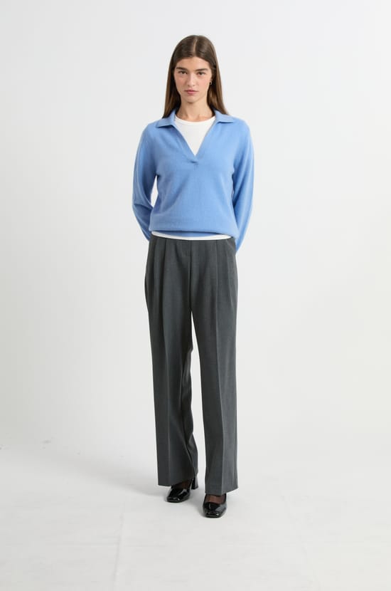 Pull col polo en cachemire;${refinementColor}