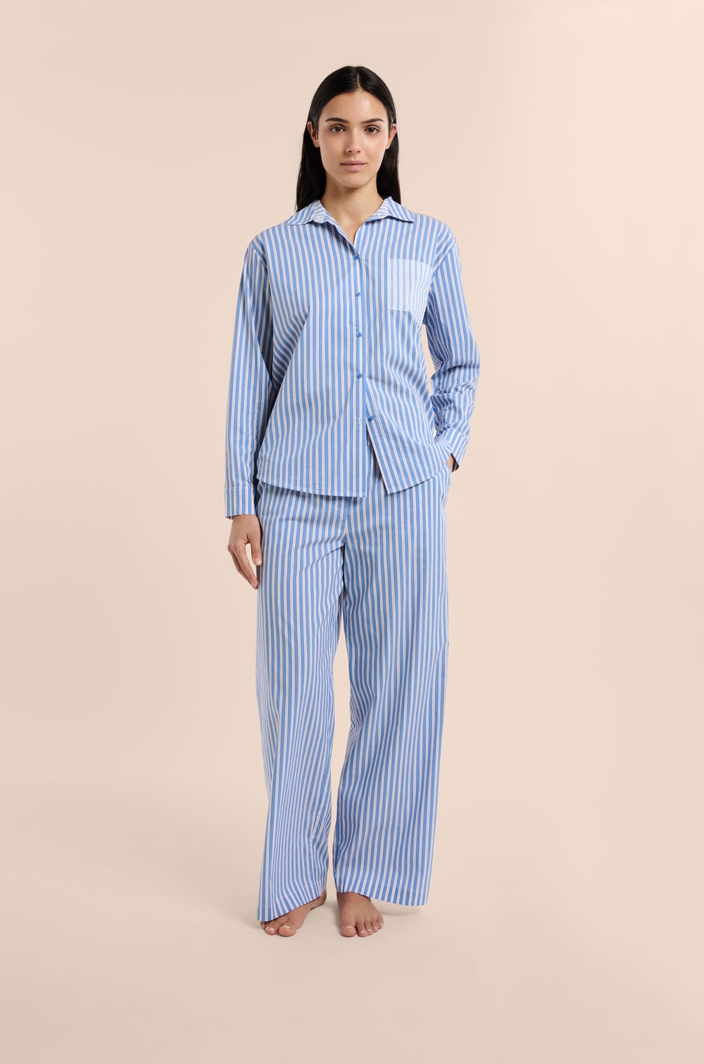 Pyjama-Hose mit Streifen;${refinementColor}