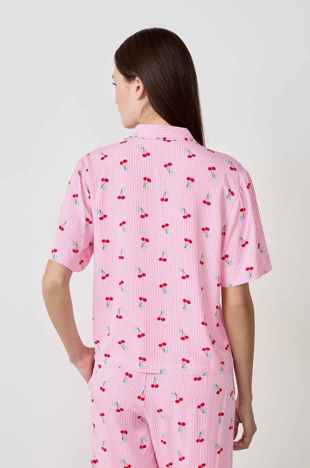 Chemise de pyjama à imprimés cerises;${refinementColor}