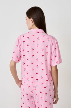 Chemise de pyjama à imprimés cerises;${refinementColor}
