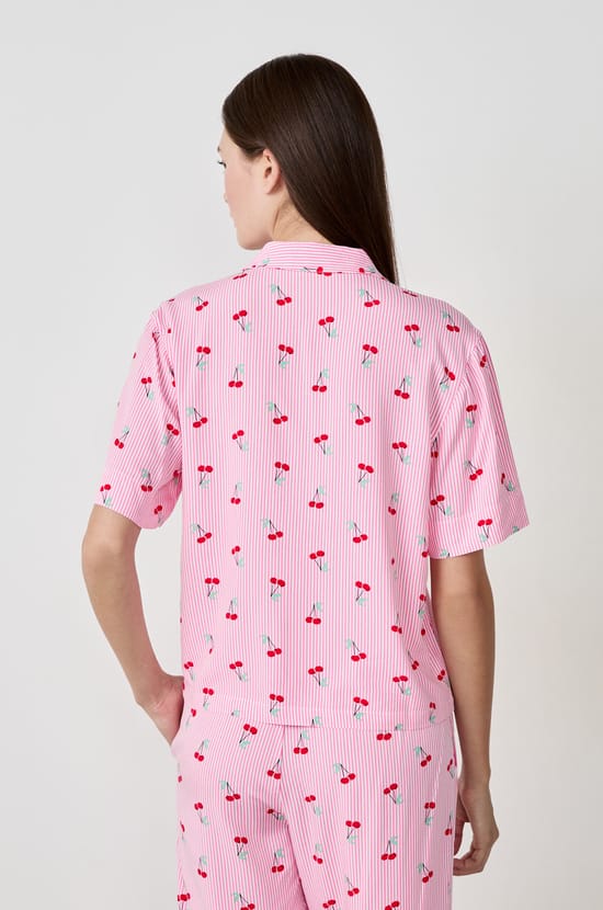 Printed Pajama Shirt;${refinementColor}
